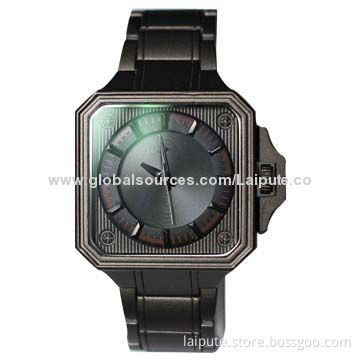 Men's Sports Quartz Analog Watch with Alloy Strap and Japan Movt Stainless Steel Back